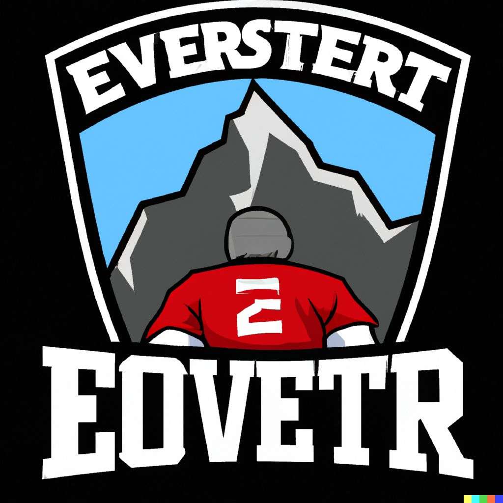 someone gazing at Mount Everest, NHL team emblem design